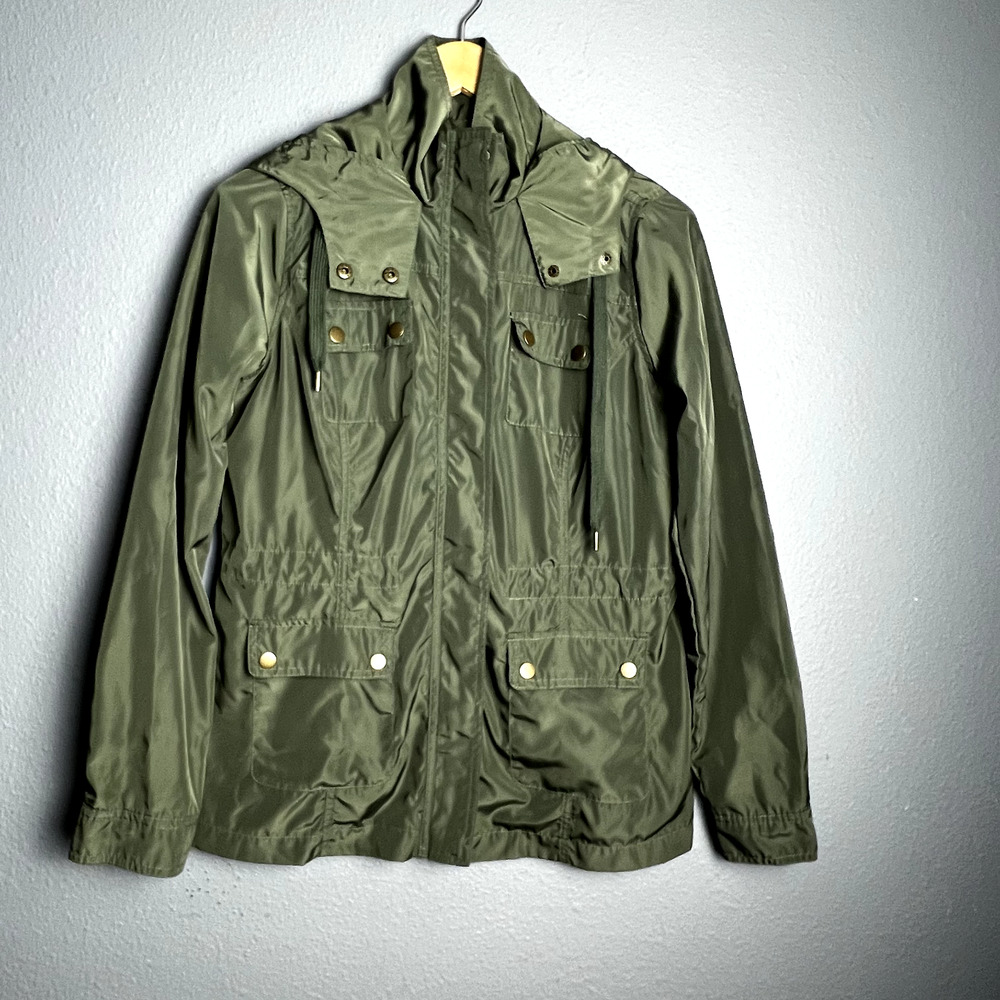 Mi Ami For Francesca’s Small‎ Olive Green Utility Hooded Jacket Retro Grunge